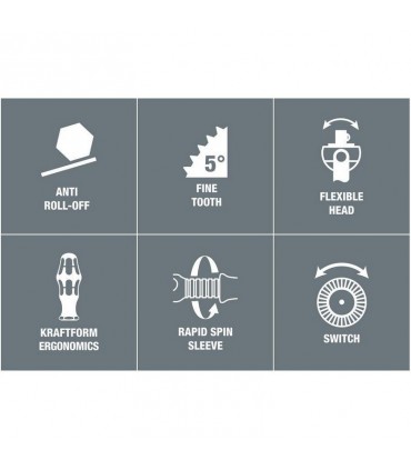 Wera 8100 SC2 Zyklop Speed Cırcır 1/2" Lokma Bits Seti 05003645001