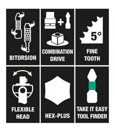 Wera 8009 Zyklop 3/8" Cırcır Bits Lokma Seti 05004281001