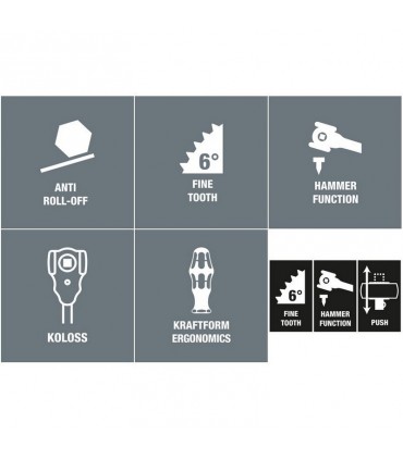 Wera 8002 C Koloss Çekiç İşlevli Cırcır Kol Seti 05133862001