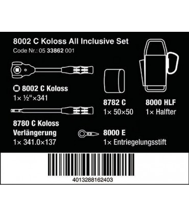 Wera 8002 C Koloss Çekiç İşlevli Cırcır Kol Seti 05133862001