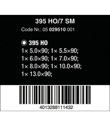 Wera 395 HO/7 SM Lokmabaş Tornavida Set 7li 05029510001