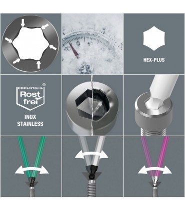 Wera 3950 SPKL Renkli Alyan Anahtar Hexplus Topbaş 3mm 05022663001