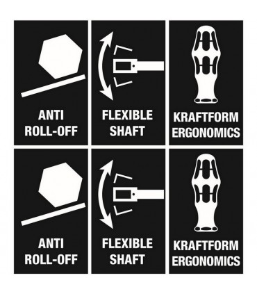 Wera 391/3 Esnek Şaftlı Lokmabaş Tornavida Set 6-8x167mm 3P 05135311001