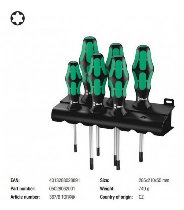 Wera 367/6 Torx Tornavida Seti 6lı 05028062001