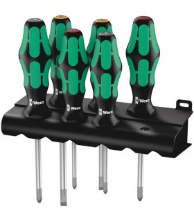 Wera 335/350/355/6 Düz Yıldız Pozidriv Tornavida Set 6P 05105622001