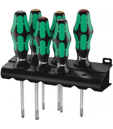 Wera 335/350/355/6 Düz Yıldız Pozidriv Tornavida Set 6P 05105622001