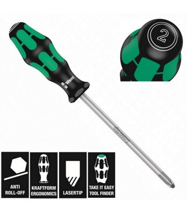 Wera 335/350/355/6 Düz Yıldız Pozidriv Tornavida Set 6P 05105622001