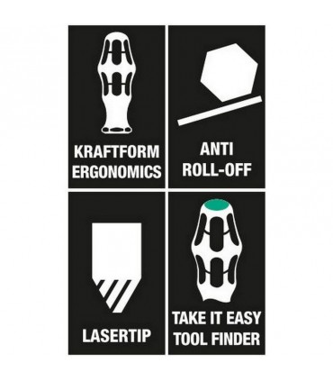 Wera 335/350/355/4 Kraftform Plus Tornavida Seti 200mm 05347736002