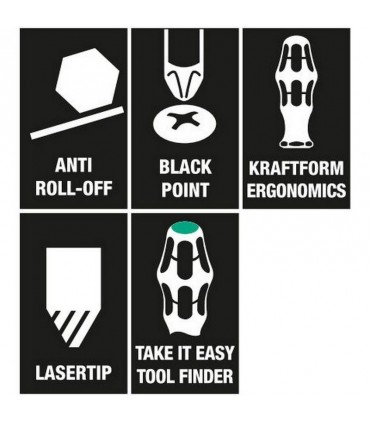 Wera 334/368/6 Raflı Tornavida Seti 6lı 05347778001