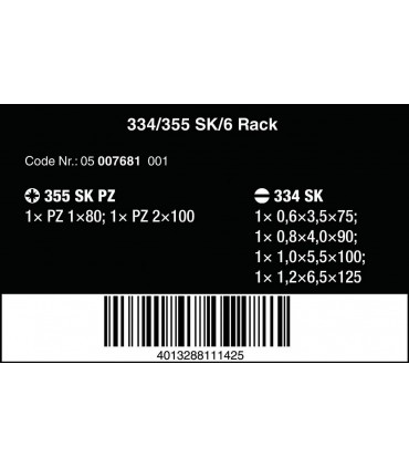 Wera 334 355 SK Lasertip Tornavida 6lı Seti 05007681001