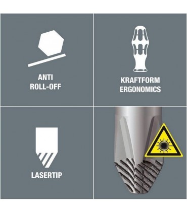 Wera 334 355 Lasertip Tornavida 6lı Seti 05105656001