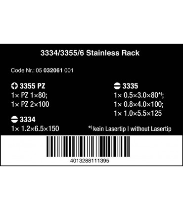 Wera 3334 3355 Paslanmaz Tornavida Set 6lı 05032061001