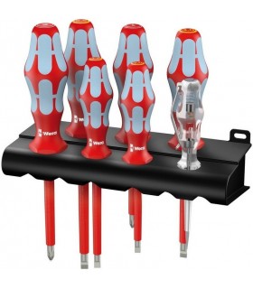 Wera 3160 i/7 VDE İzole Yıldız Düz Tornavida Raflı Set 7P 05022728001