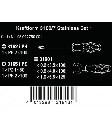 Wera 3100 i/7 VDE İzole Elektrikçi Tornavida Seti 1 7li 05022750001