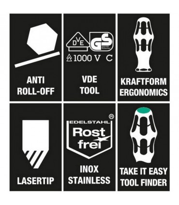 Wera 3100 i/7 VDE İzole Elektrikçi Tornavida Seti 1 7li 05022750001