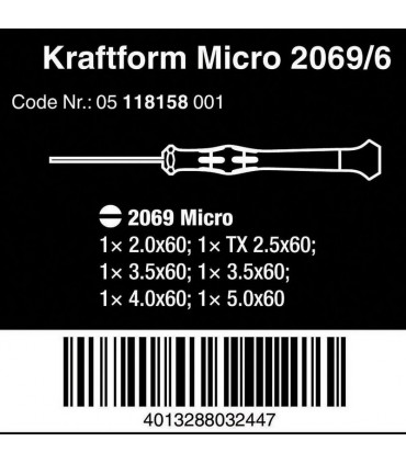 Wera 2069/6 Lokmabaş Elektronikçi Tornavida Seti 05118158001