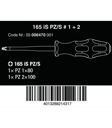 Wera 165iS VDE İzole Pozidriv Düz Tornavida 2li Set 05006470001