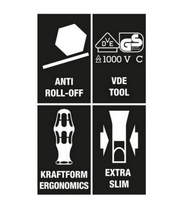 Wera 165iS VDE İzole Pozidriv Düz Tornavida 2li Set 05006470001