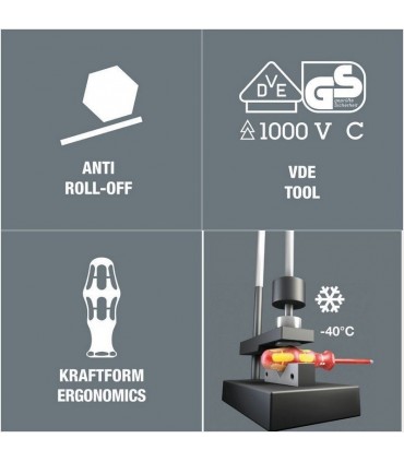 Wera 160i VDE İzole Düz Tornavida 200x1,6x10mm 05006140001