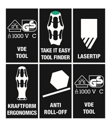 Wera 160i/168i/6 VDE İzole Tornavida Set Raflı 6P 05347777001