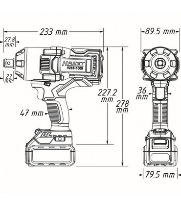 Hazet 9213-1000/4 1400Nm 3/4" Çift Akülü Somun Sökme