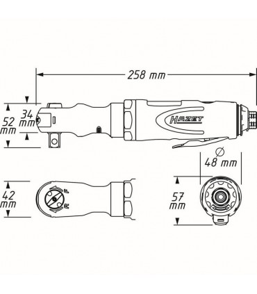 Hazet 9022P-2 108Nm 1/2" Havalı Cırcırlı Vidalama