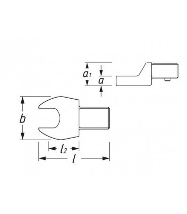 Hazet 6450C-13 Açık Ağız 9X12mm Değiştirilebilir Tork Ucu 13mm