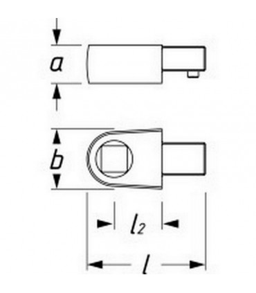Hazet 6413-4 3/8" Sabit Kafa Tork Ucu için 1/2" Kayar Sürücü