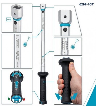 Hazet 6292-1ct 40-200Nm 14x18mm Değişken Uçlu Torkmetre ±%2