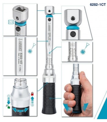 Hazet 6282-1CT 4-40Nm 9X12mm Değişken Uçlu Torkmetre ±%2