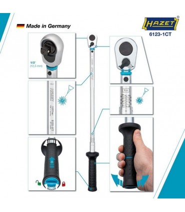 Hazet 6123-1CT 60-320Nm 1/2" Ayarlanabilir Tork Anahtarı ±%2