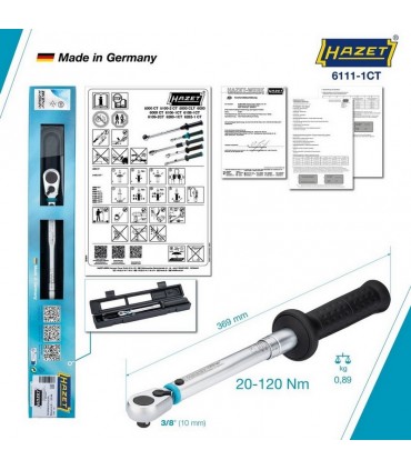Hazet 6111-1ct 20-120Nm 3/8" Ayarlı Torkmetre ±%2