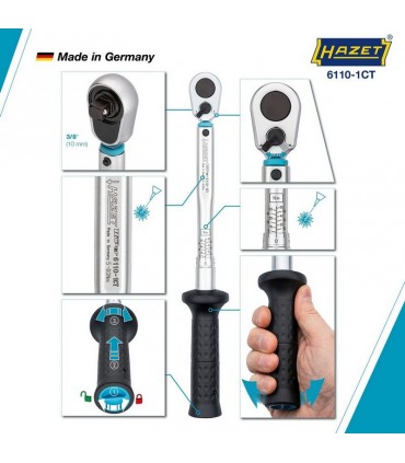 Hazet 6110-1CT 5-60Nm 3/8" Ayarlanabilir Tork Anahtarı ±%2