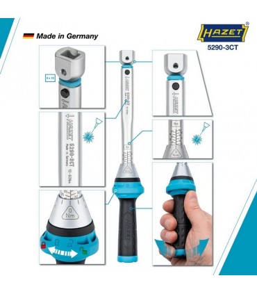 Hazet 5290-3CT 10-60Nm 9x12mm Değişken Uçlu Torkmetre ±%3