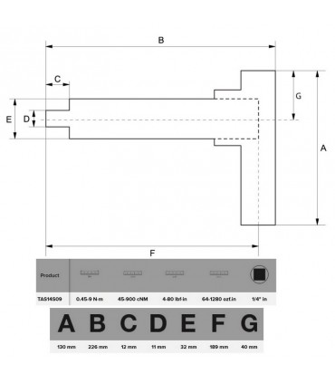 Bahco TAS14H09 0.45-9Nm Dijital Tork Ayarlı Tornavida 1/4" Altıgen Sürücü
