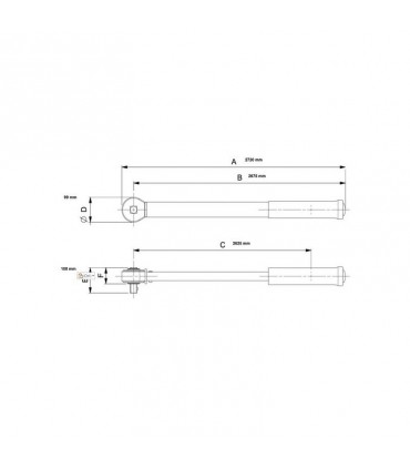 Bahco 7455-2500 500-2500Nm Ayarlanabilir Tork Anahtarı 1" Sabit Kare Sürücülü