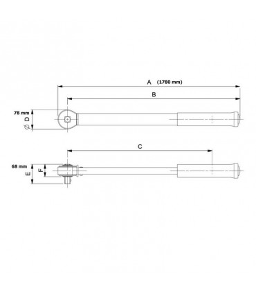 Bahco 7455-1500 300-1500Nm Ayarlanabilir Tork Anahtarı 1" Cırcırlı 2 Parçalı tutamak