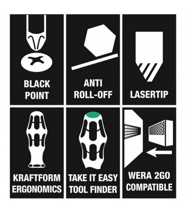 Wera 300/7 Kraftform Plus TX PZ PH SL Tornavida Set 1 7P 05105623001