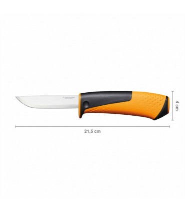 Fiskars 1023620 Ağır İş Kılıflı Entegre Bilemeli Bıçak