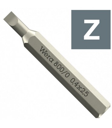 Wera 800/0 Micro 4mm Düz Bits 0.4x2.5x30mm 05058101001