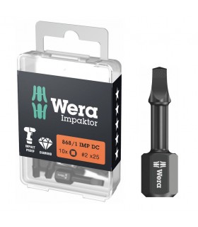 Wera 868/1 IMP DC Kare Bits R2x25mm 10P 05057631001