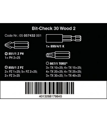 Wera Bit-Check 30 SB Metal 1 Bits Seti 05057440001