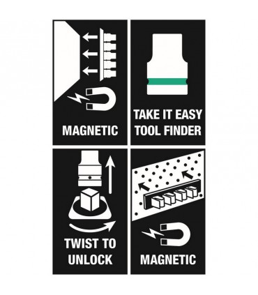 Wera 8790 HMB Deep 1 Zyklop 3/8" Mıknatıs Şeritli Lokma Seti 05005440001
