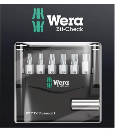 Wera Bit-Check 7 SB Universal 1 Torx Bits Seti 05073404001