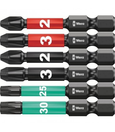 Wera Bit-Check 6 SB Impaktor 1 TX/PH/PZ Bits Seti 05073890001