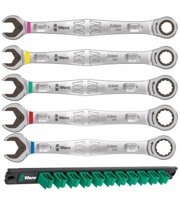 Wera 9631 Manyetik Şeritli Joker 6000 Açık Ağız Cırcırlı Kombine Anahtar Seti 2 5P 05020015001