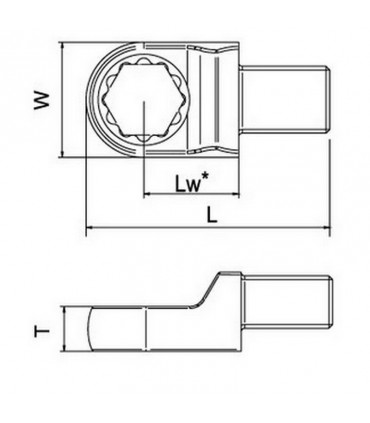 GAV 7422-30W 14X18mm Yıldız Geçmeli Tork Ucu 30mm