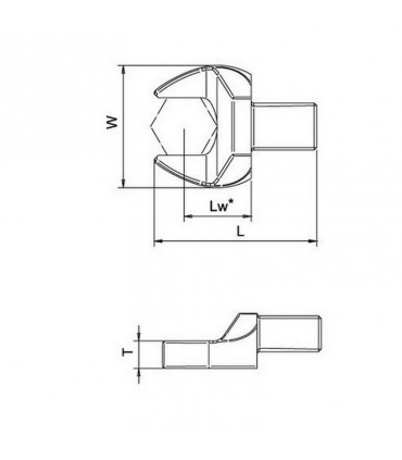GAV 7412-17W 14x18mm Açık Ağız Geçmeli Tork Ucu 17mm