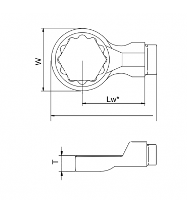 GAV 7425-23W 16mm Spigot Yıldız Geçmeli Tork Ucu 23mm