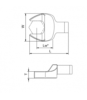 GAV 7416-36W 22mm Spigot Açık Ağız Geçmeli Tork Ucu 36mm